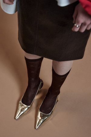 メゾンスペシャル/MAISON SPECIALのMS Logo Sheer Socks/MSロゴシアーソックス(140700/140701)