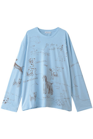 メゾンスペシャル/MAISON SPECIALのDog Party Long Sleeve T-Shirt/ドッグパーティロンTEE(110100/110102)