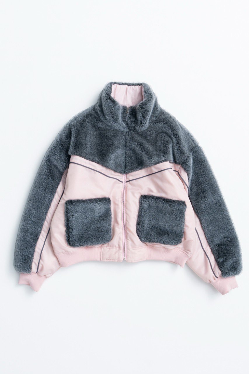 MAISON SPECIAL Reversible Fur Blouson / リバーシブルファーブルゾン (GRY(グレー), FREE) メゾンスペシャル ELLE SHOP