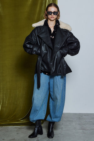 メゾンスペシャル/MAISON SPECIALの【予約販売】Fake Leather Short Trench Coat / フェイクレザーショートトレンチ(110900/110902)