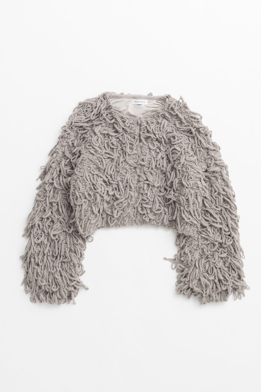 MAISON SPECIAL Hand Loop Knit Blouson / ハンドループニットブルゾン (GRY(グレー), FREE) メゾンスペシャル ELLE SHOP