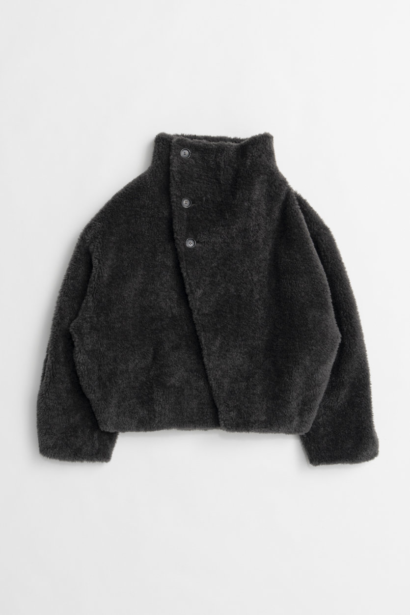 MAISON SPECIAL Stand Neck Boa Coat / スタンドネックボアコート (C.GRY(チャコールグレー), FREE) メゾンスペシャル ELLE SHOP