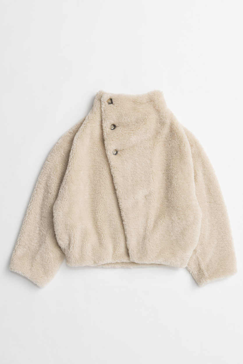 MAISON SPECIAL Stand Neck Boa Coat / スタンドネックボアコート (IVR(アイボリー), FREE) メゾンスペシャル ELLE SHOP
