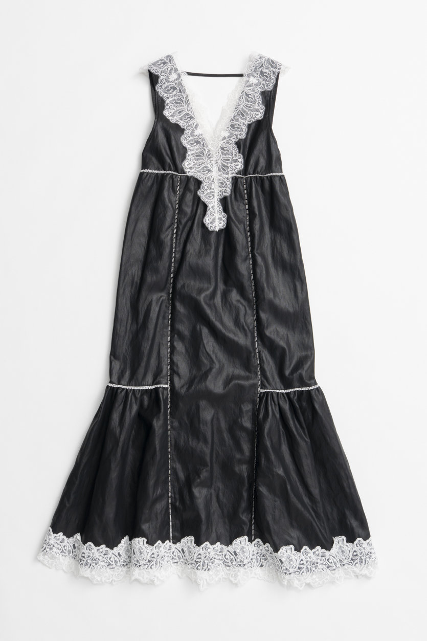 MAISON SPECIAL Fake Leather Lingerie Dress / フェイクレザーランジェリーワンピ (BLK(ブラック), 38) メゾンスペシャル ELLE SHOP