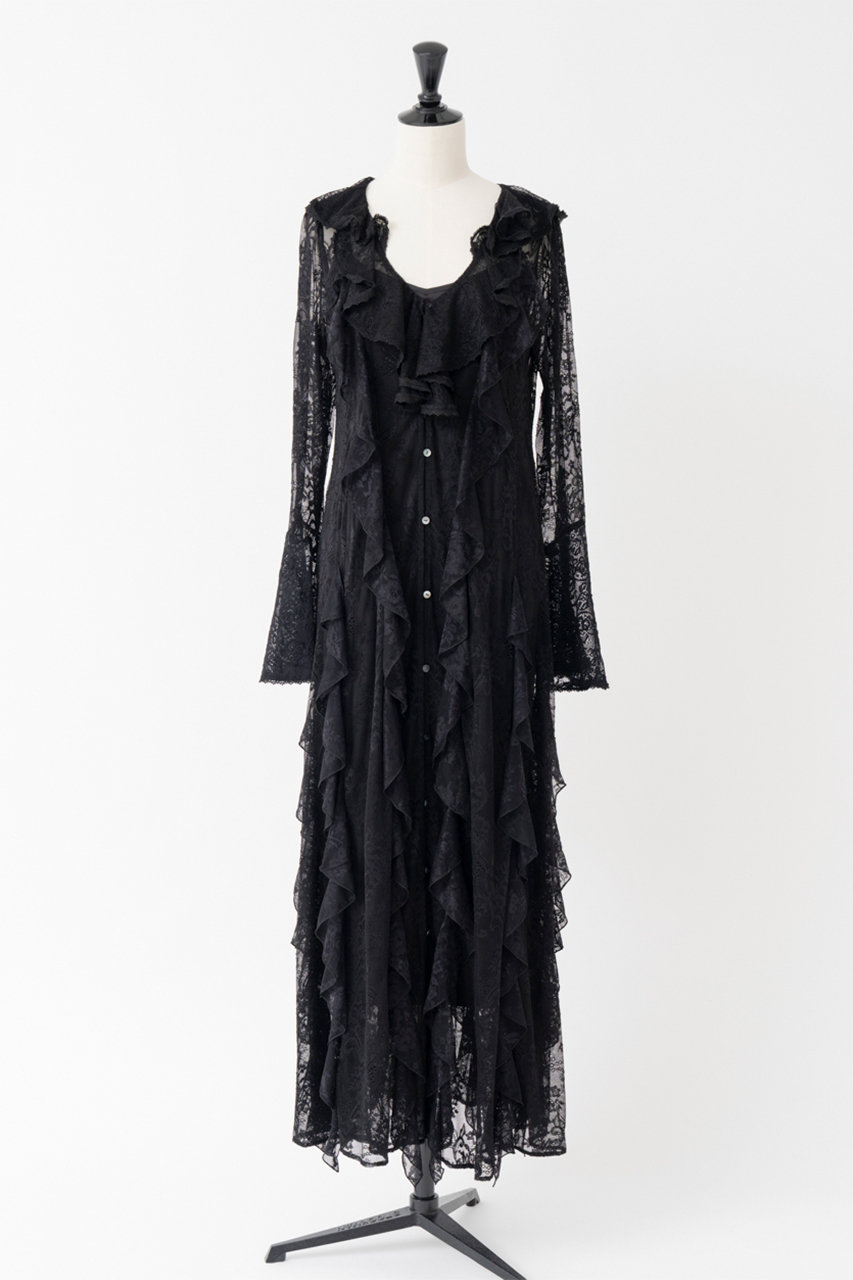 MAISON SPECIAL Many Ruffle Lace Dress / メニーラッフルレースドレス (BLK(ブラック), 36) メゾンスペシャル ELLE SHOP