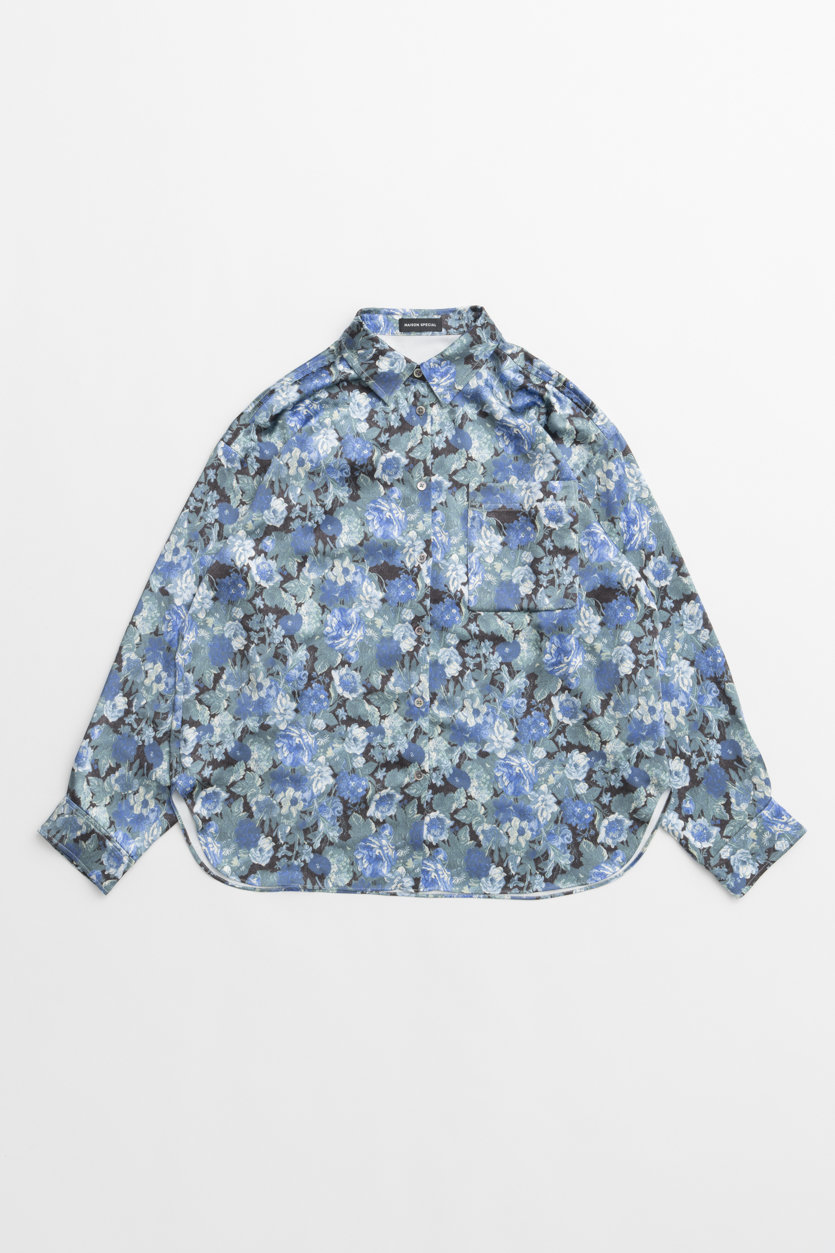 MAISON SPECIAL Gobelin Flower Print Shirt / ゴブランフラワープリントシャツ (BLU(ブルー), FREE) メゾンスペシャル ELLE SHOP