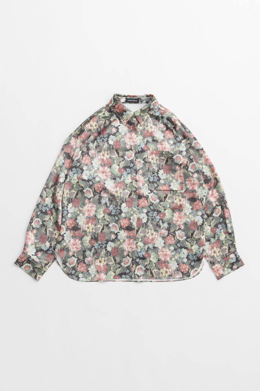 MAISON SPECIAL Gobelin Flower Print Shirt / ゴブランフラワープリントシャツ (RED(レッド), FREE) メゾンスペシャル ELLE SHOP