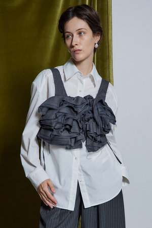 メゾンスペシャル/MAISON SPECIALの【予約販売】Suiting Frill Bustier / スーチングフリルビスチェ(110400/110401)