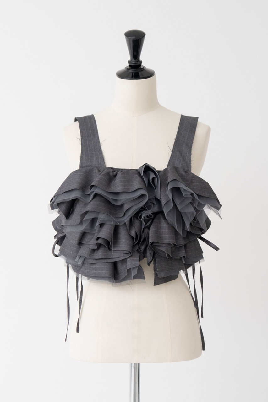 MAISON SPECIAL Suiting Frill Bustier / スーチングフリルビスチェ (GRY(グレー), FREE) メゾンスペシャル ELLE SHOP