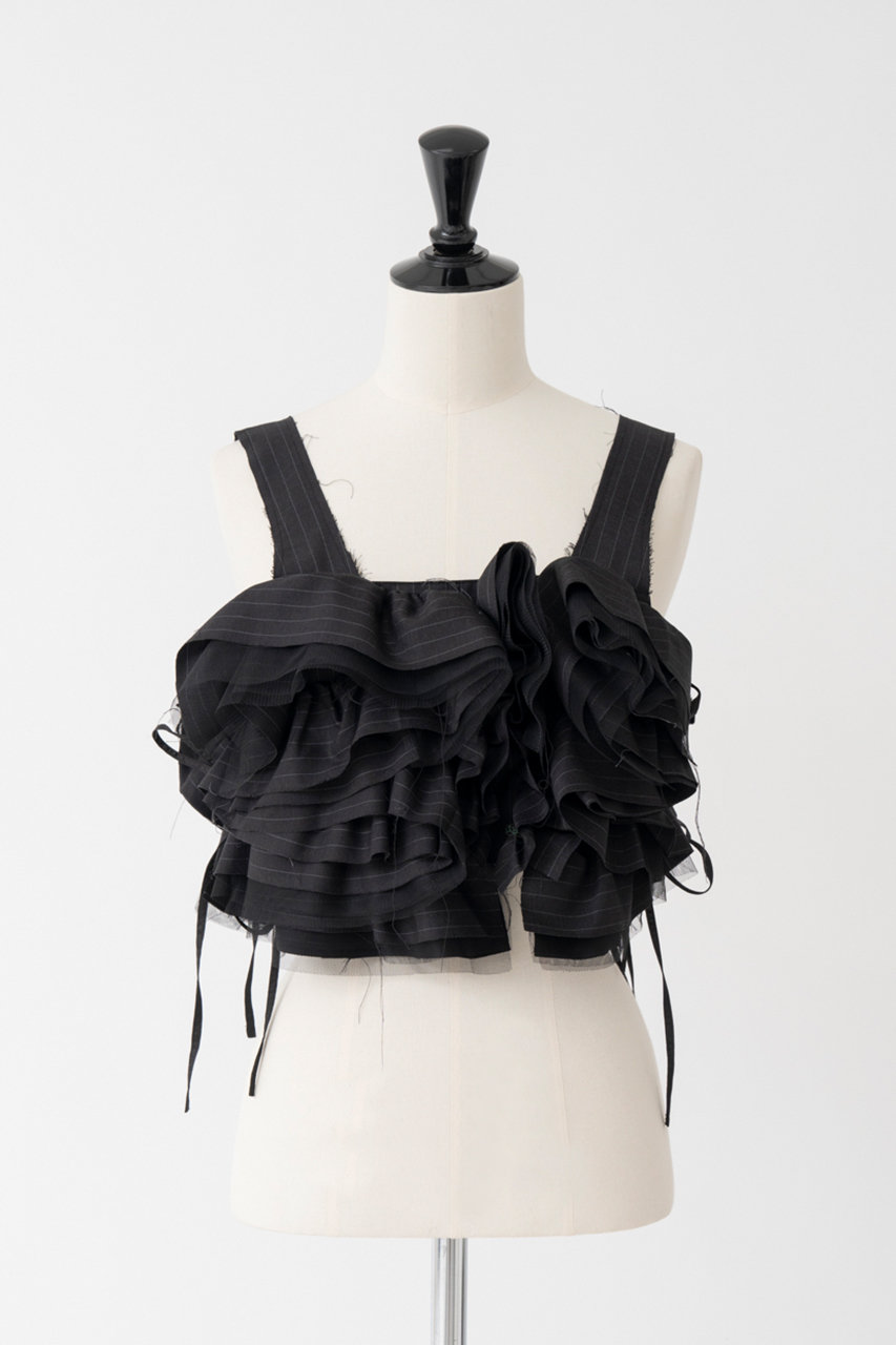 MAISON SPECIAL Suiting Frill Bustier / スーチングフリルビスチェ (BLK(ブラック), FREE) メゾンスペシャル ELLE SHOP
