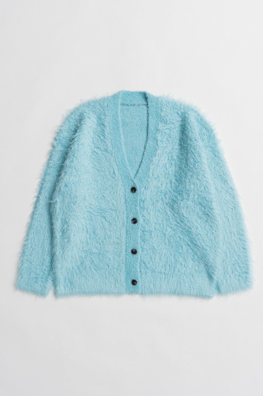 MAISON SPECIAL Wave Shaggy Knit Cardigan / ウェーブシャギーニットカーディガン (BLU(ブルー), FREE) メゾンスペシャル ELLE SHOP