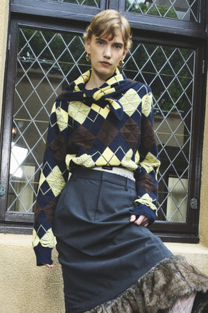 メゾンスペシャル/MAISON SPECIALの【予約販売】Drop-Stitch Argyle Knit / 針抜キアーガイルニット(110300/110301)