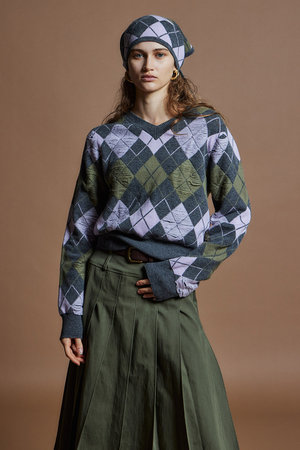 メゾンスペシャル/MAISON SPECIALの【予約販売】Drop-Stitch Argyle Knit / 針抜キアーガイルニット(110300/110301)