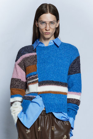 メゾンスペシャル/MAISON SPECIALの【予約販売】Dramatic Border Slit Knit / ドラマティカルボーダースリットニット(110300/110301)