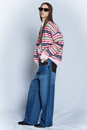 メゾンスペシャル/MAISON SPECIALの【予約販売】Multi Border Shaggy Cardigan / マルチボーダーシャギーカーディガン(110300/110303)
