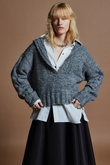 Cable Hoodie Short Knit / ケーブルフーディショートニット