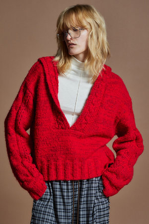 メゾンスペシャル/MAISON SPECIALの【予約販売】Cable Hoodie Short Knit / ケーブルフーディショートニット(110300/110301)