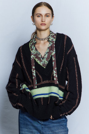 メゾンスペシャル/MAISON SPECIALの【予約販売】Stripe Tilden Knit / ストライプチルデンニット(110300/110301)