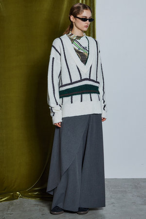 メゾンスペシャル/MAISON SPECIALの【予約販売】Stripe Tilden Knit / ストライプチルデンニット(110300/110301)