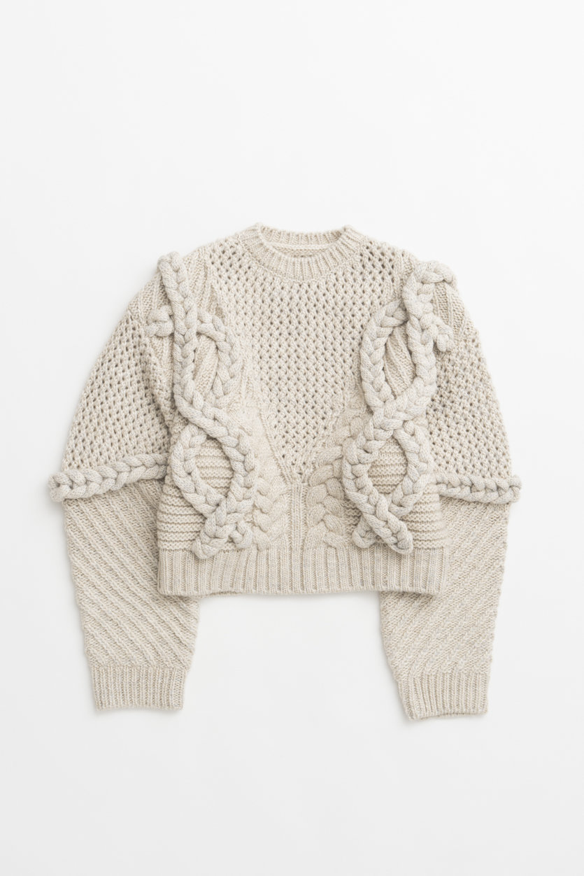 MAISON SPECIAL Cable Hand-Knit Top / ケーブルハンドニットトップ (IVR(アイボリー), FREE) メゾンスペシャル ELLE SHOP