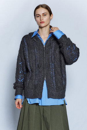 メゾンスペシャル/MAISON SPECIALの【予約販売】Low-Gauge Cable Knit Cardigan / ローゲージケーブルニットカーディガン(110300/110303)