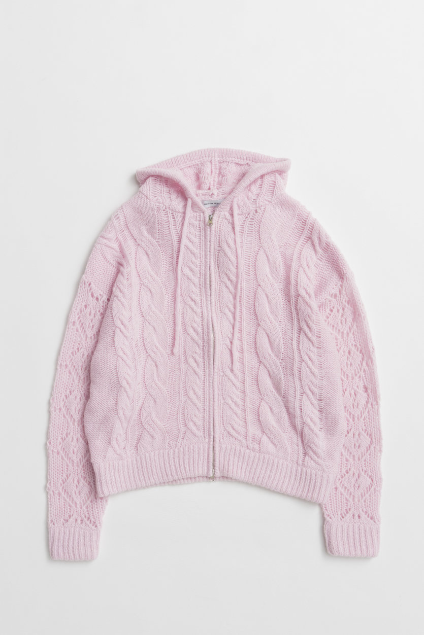 MAISON SPECIAL Low-Gauge Cable Knit Cardigan / ローゲージケーブルニットカーディガン (PNK(ピンク), FREE) メゾンスペシャル ELLE SHOP