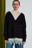 Lace Docking Knit Top / レースドッキングニットトップ