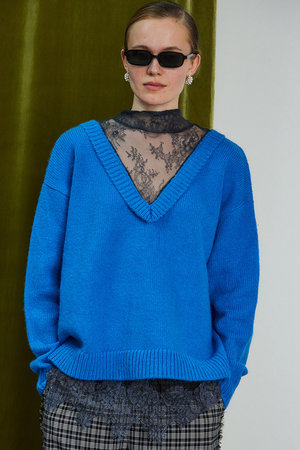 メゾンスペシャル/MAISON SPECIALの【予約販売】Lace Docking Knit Top / レースドッキングニットトップ(110300/110301)