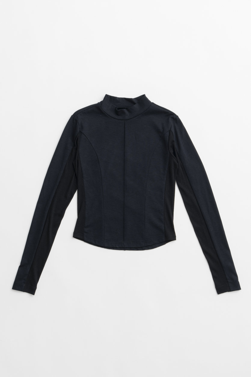 MAISON SPECIAL British Worsted Cotton High-Neck Top / ブリティッシュウーステッドコットンハイネックトップ (BLK(ブラック), FREE) メゾンスペシャル ELLE SHOP