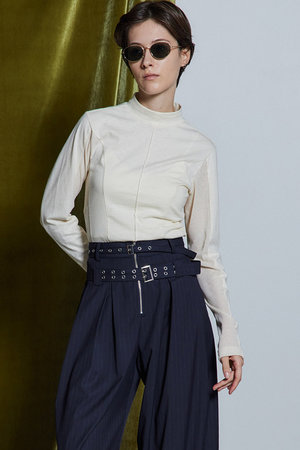 メゾンスペシャル/MAISON SPECIALの【予約販売】British Worsted Cotton High-Neck Top / ブリティッシュウーステッドコットンハイネックトップ(110100/110103)