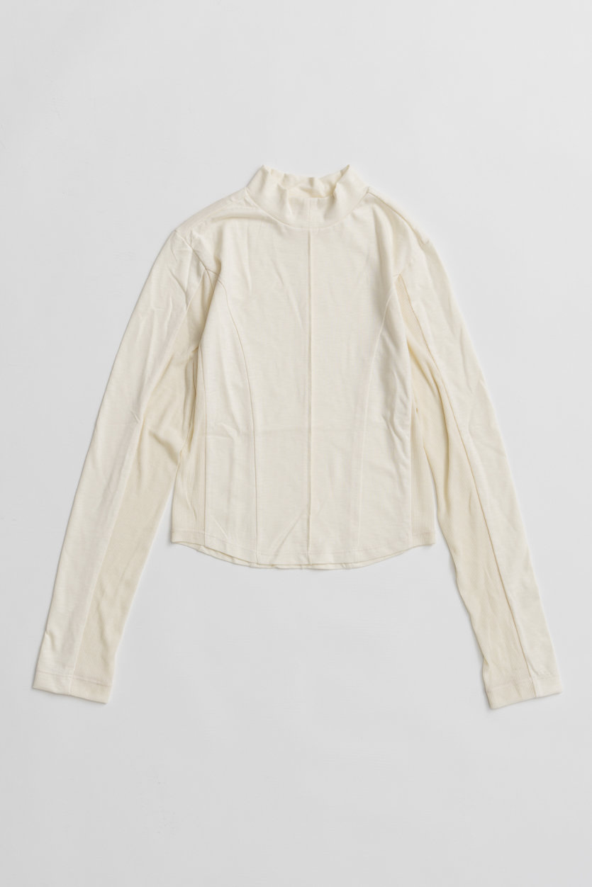 MAISON SPECIAL British Worsted Cotton High-Neck Top / ブリティッシュウーステッドコットンハイネックトップ (WHT(ホワイト), FREE) メゾンスペシャル ELLE SHOP