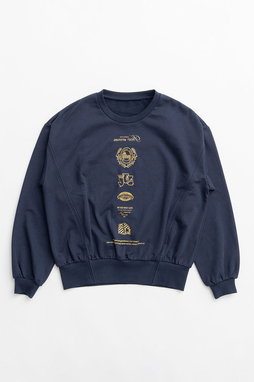 MAISON SPECIAL Emblem Sweatshirt / エンブレムスウェット (NVY(ネイビー), FREE) メゾンスペシャル ELLE SHOP