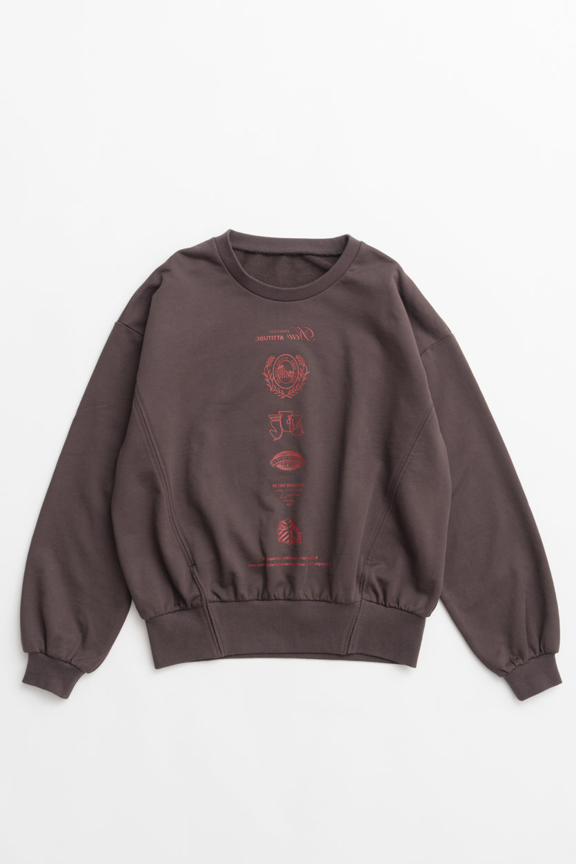 MAISON SPECIAL Emblem Sweatshirt / エンブレムスウェット (BRN(ブラウン), FREE) メゾンスペシャル ELLE SHOP
