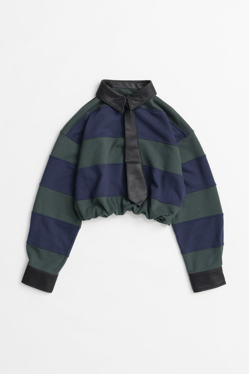 MAISON SPECIAL Balloon Rugby Shirt / バルーンラガーシャツ (GRN(グリーン), FREE) メゾンスペシャル ELLE SHOP