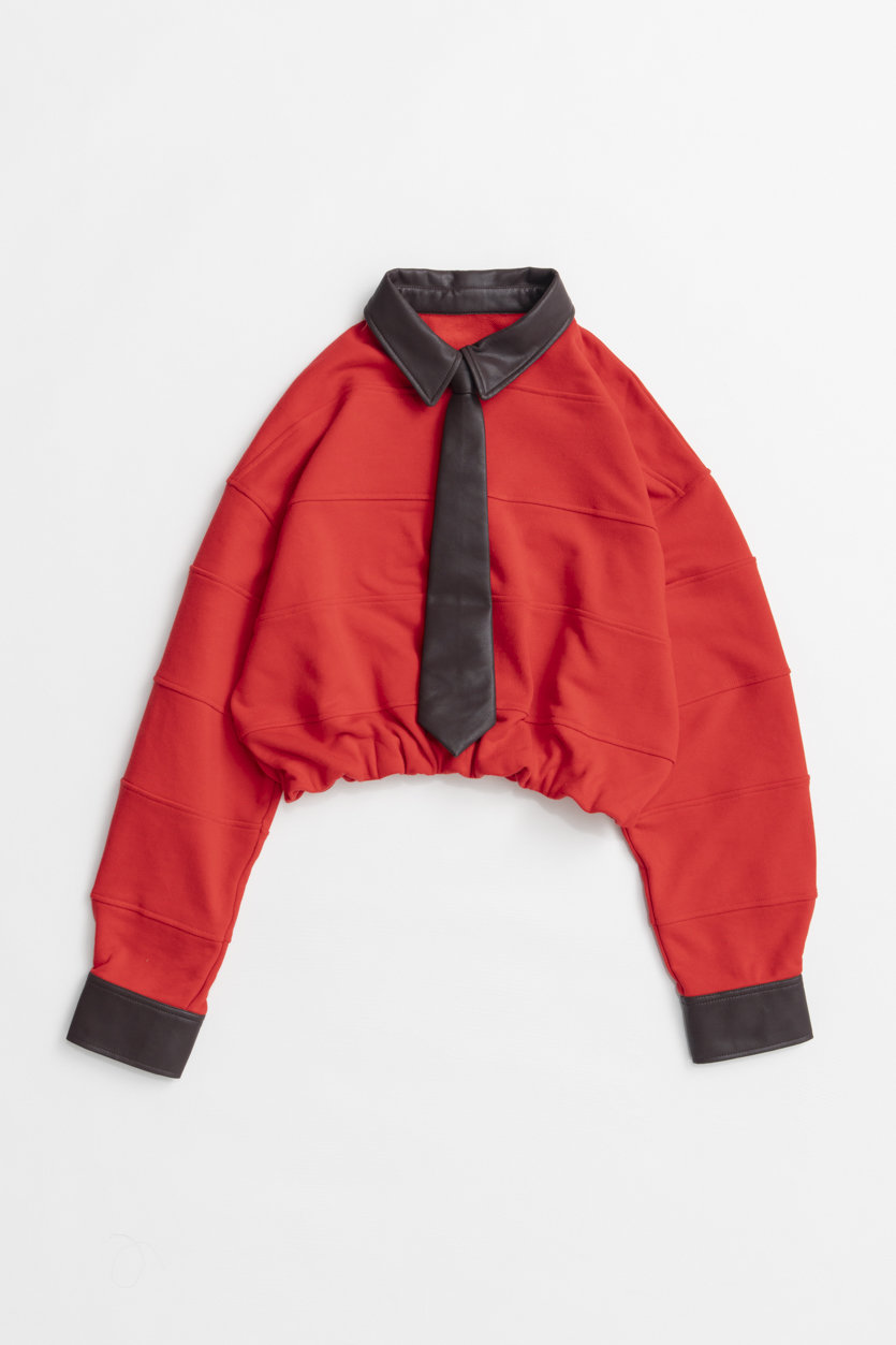 MAISON SPECIAL Balloon Rugby Shirt / バルーンラガーシャツ (RED(レッド), FREE) メゾンスペシャル ELLE SHOP
