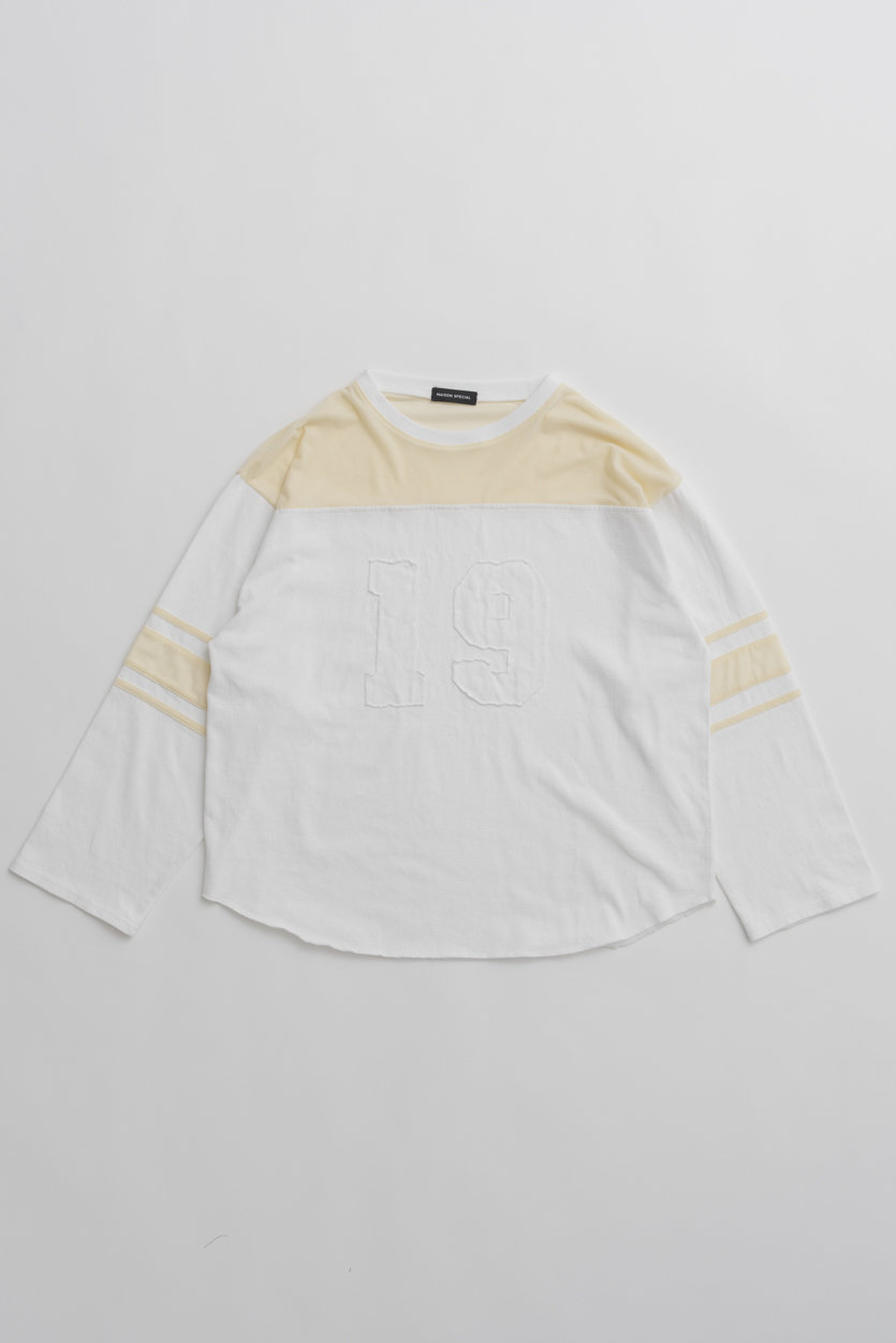 MAISON SPECIAL Numbering Long T-Shirt / ナンバリンングロングTシャツ (WHT(ホワイト), FREE) メゾンスペシャル ELLE SHOP