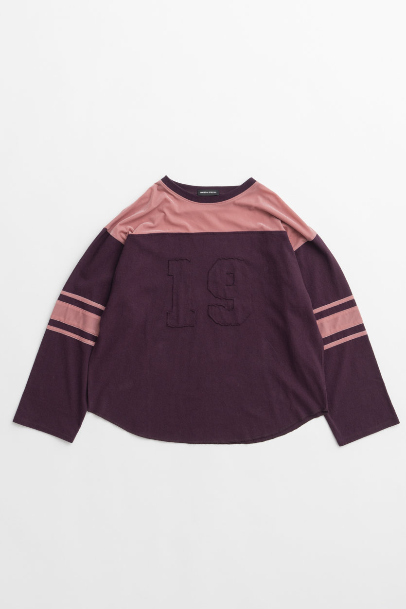 MAISON SPECIAL Numbering Long T-Shirt / ナンバリンングロングTシャツ (BRD(ボルドー), FREE) メゾンスペシャル ELLE SHOP