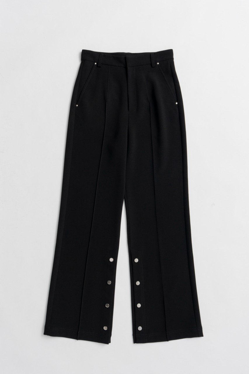 MAISON SPECIAL Double Cloth Button Slit Flare Pants / ダブルクロスボタンスリットフレアパンツ (BLK(ブラック), 36) メゾンスペシャル ELLE SHOP