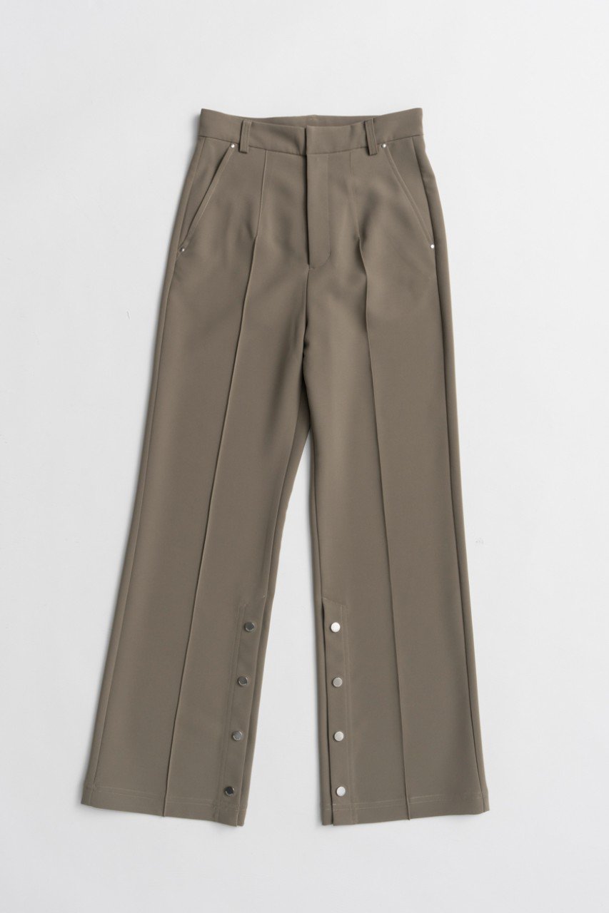 MAISON SPECIAL Double Cloth Button Slit Flare Pants / ダブルクロスボタンスリットフレアパンツ (KHK(カーキ), 38) メゾンスペシャル ELLE SHOP