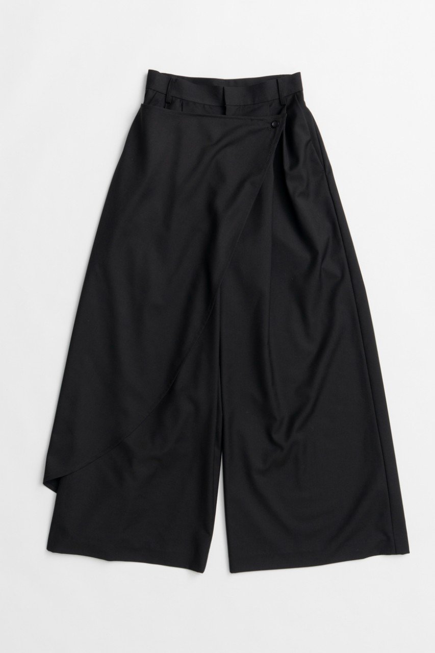MAISON SPECIAL Wrap Wide Pants / ラップワイドパンツ (BLK(ブラック), 38) メゾンスペシャル ELLE SHOP