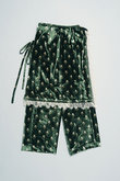 Lace Trim Velour Wrap Skirt Pants / レーストリムベロアラップスカートパンツ