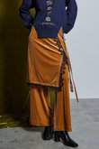 Lace Trim Velour Wrap Skirt Pants / レーストリムベロアラップスカートパンツ