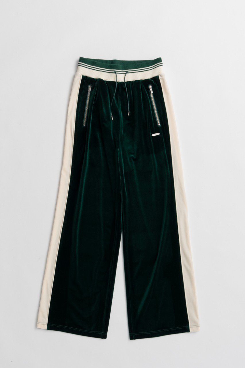 MAISON SPECIAL Side Line Velour Jersey Pants / サイドラインベロアジャージパンツ (GRN(グリーン), 36) メゾンスペシャル ELLE SHOP