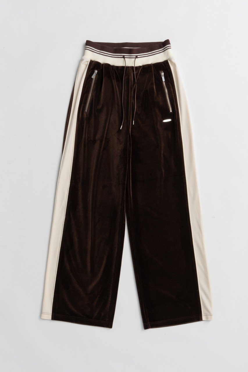 MAISON SPECIAL Side Line Velour Jersey Pants / サイドラインベロアジャージパンツ (BRN(ブラウン), 38) メゾンスペシャル ELLE SHOP