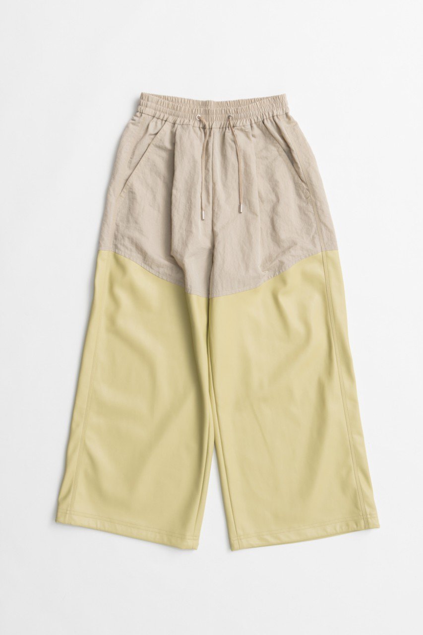 MAISON SPECIAL Faux Leather Docking Volume Pants / フェイクレザードッキングボリュームパンツ (BGE(ベージュ), 36) メゾンスペシャル ELLE SHOP