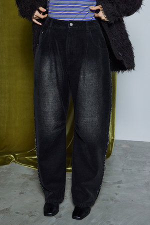 メゾンスペシャル/MAISON SPECIALの【予約販売】Chenille Wide Baggy Denim / シェニールワイドバギーデニム(110600/110604)