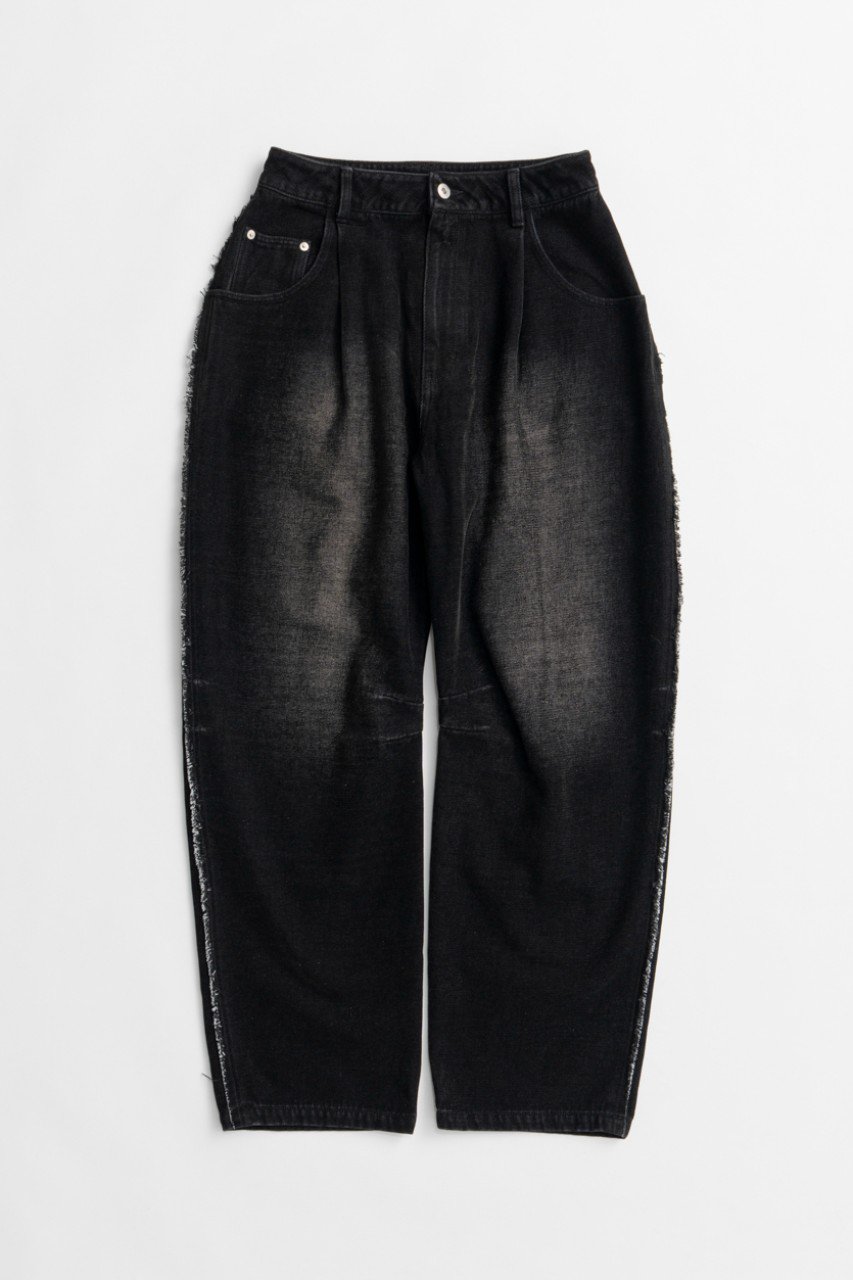 MAISON SPECIAL Chenille Wide Baggy Denim / シェニールワイドバギーデニム (BLK(ブラック), 36) メゾンスペシャル ELLE SHOP