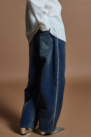 メゾンスペシャル/MAISON SPECIALの【予約販売】Chenille Wide Baggy Denim / シェニールワイドバギーデニム(110600/110604)