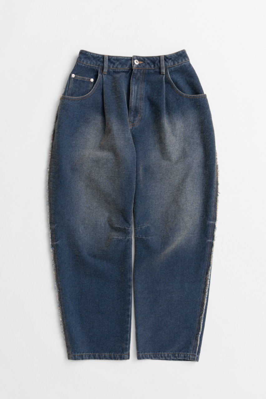 MAISON SPECIAL Chenille Wide Baggy Denim / シェニールワイドバギーデニム (BLU(ブルー), 36) メゾンスペシャル ELLE SHOP