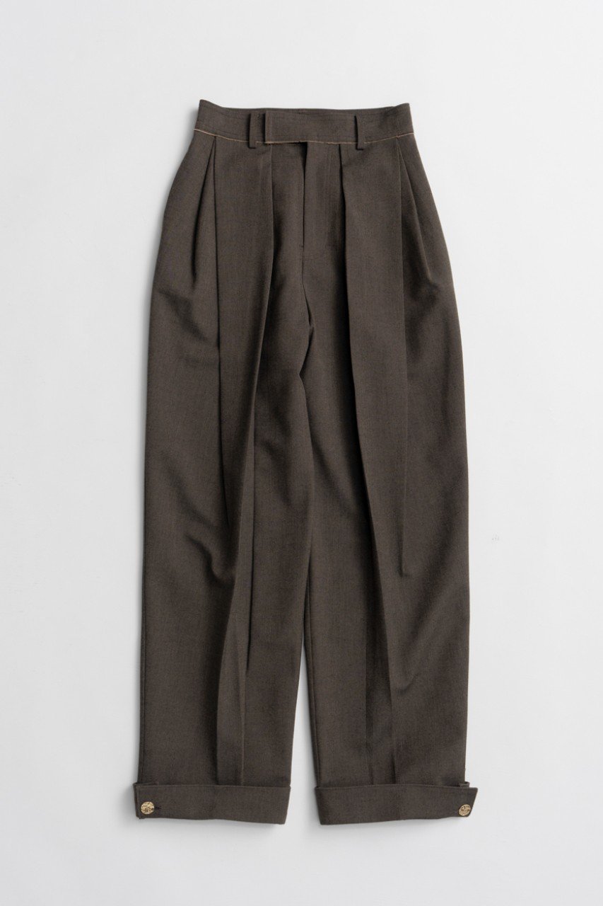 MAISON SPECIAL Wide Tuck Pants / ワイドタックパンツ (BRN(ブラウン), 36) メゾンスペシャル ELLE SHOP